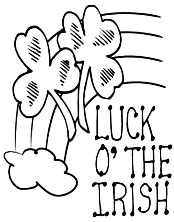 600x763 Four Leaf Clover, Luck Of The Irish Coloring Page