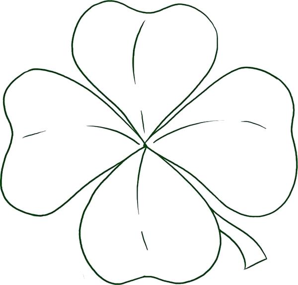 600x572 How To Draw Four Leaf Clover Coloring Page How To Draw Four Leaf