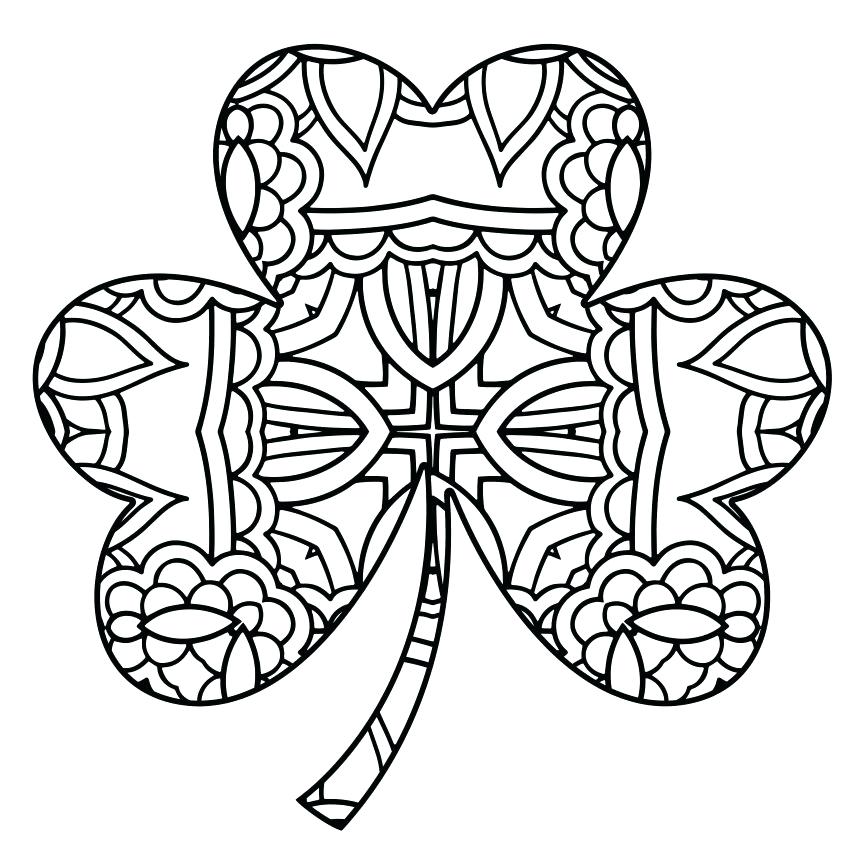 863x863 Astounding 4 Leaf Clover Coloring Page Coloring Pages New Shamrock