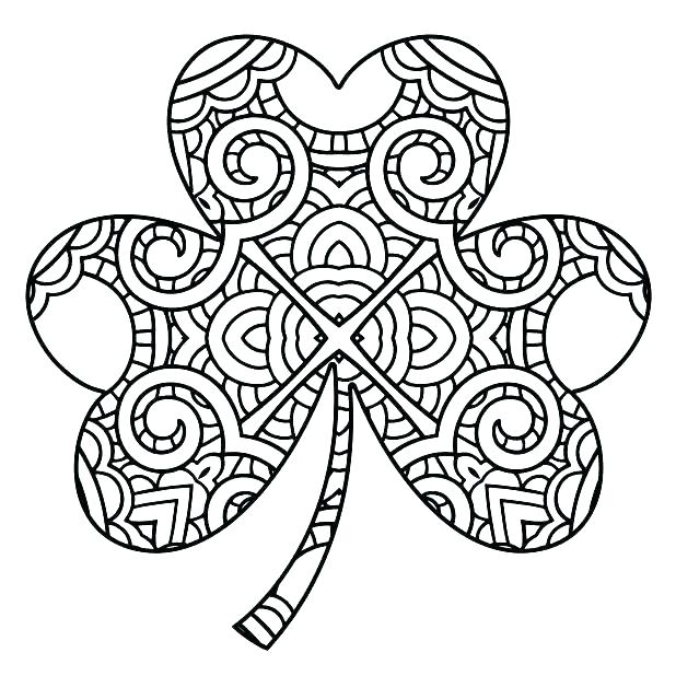 618x618 Clover Coloring Good Luck Coloring Pages Four Leaf Clover Coloring