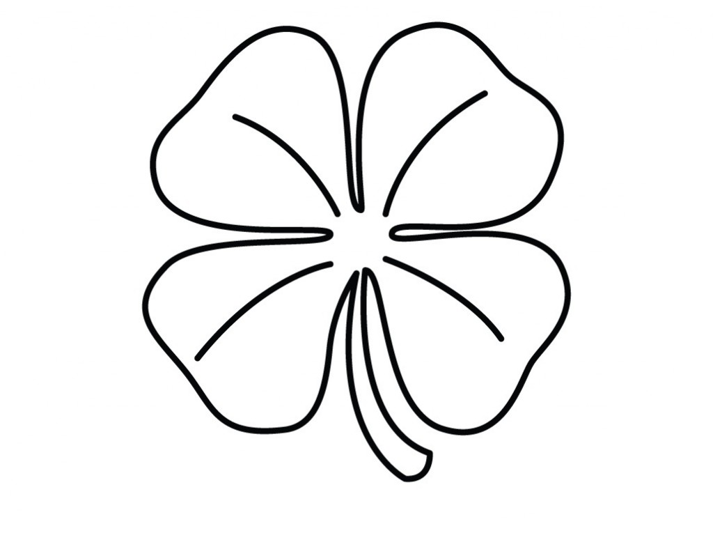 Four Leaf Clover Coloring Pages 1024x765 Four Leaf Clover Coloring Pages