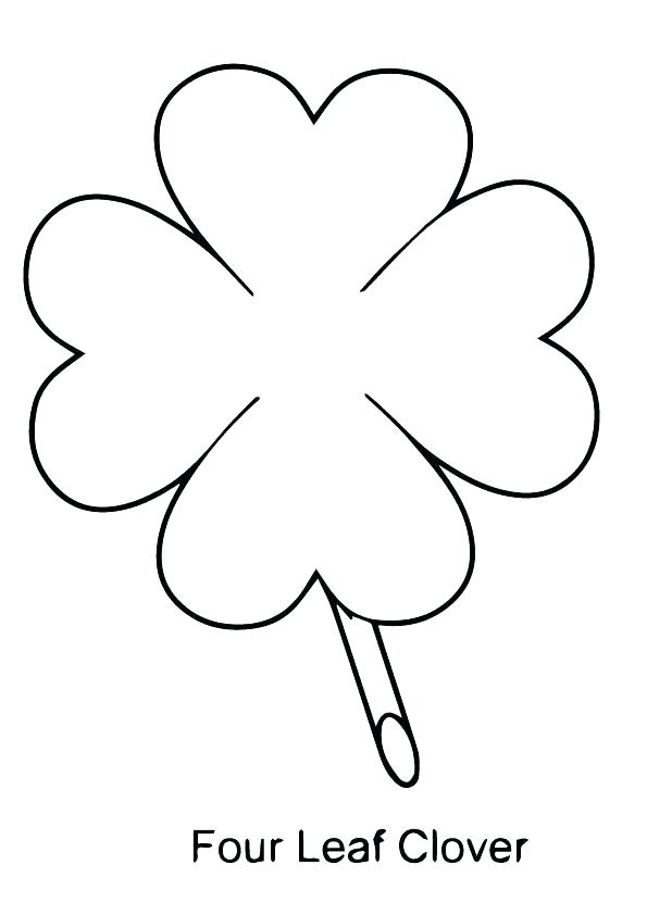 Four Leaf Clover Coloring Pages 4 Leaf Clover Coloring Page Four 595x842 Four Leaf Clover Coloring Pages 4 Leaf Clover Coloring Page Four