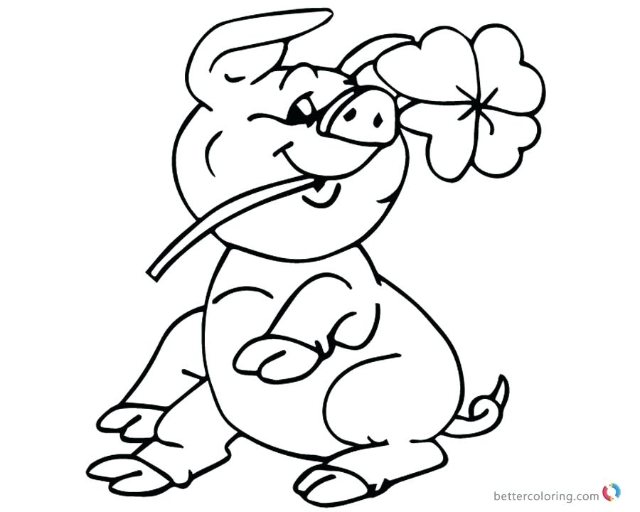 Four Leaf Clover Coloring Pages Pig Free Printable Coloring Pages 900x720 Four Leaf Clover Coloring Pages Pig Free Printable Coloring Pages
