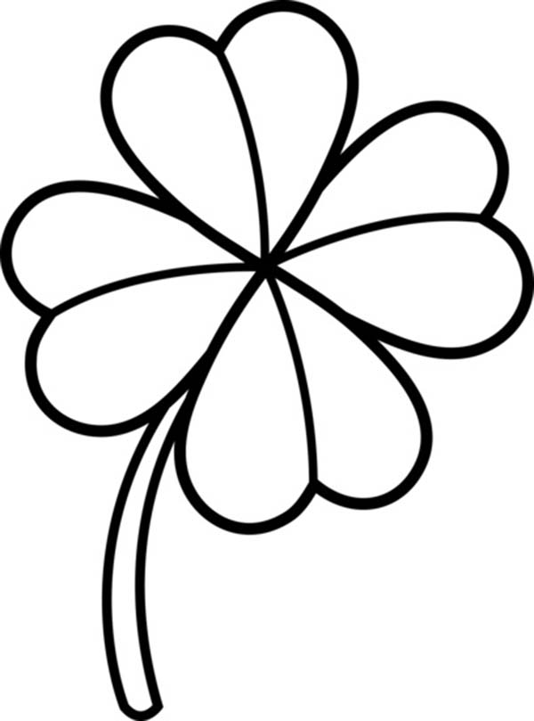 Four Leaf Clover Lineart Coloring Page Color Luna 600x809 Four Leaf Clover Lineart Coloring Page Color Luna