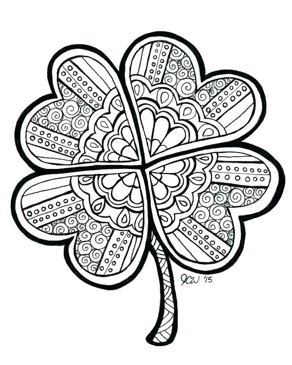 Four Leaf Clover Coloring Pages 570x713 Four Leaf Clover Coloring Pages
