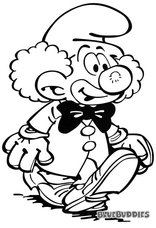 Smurf Clown Coloring Page 525x765 Smurf Clown Coloring Page