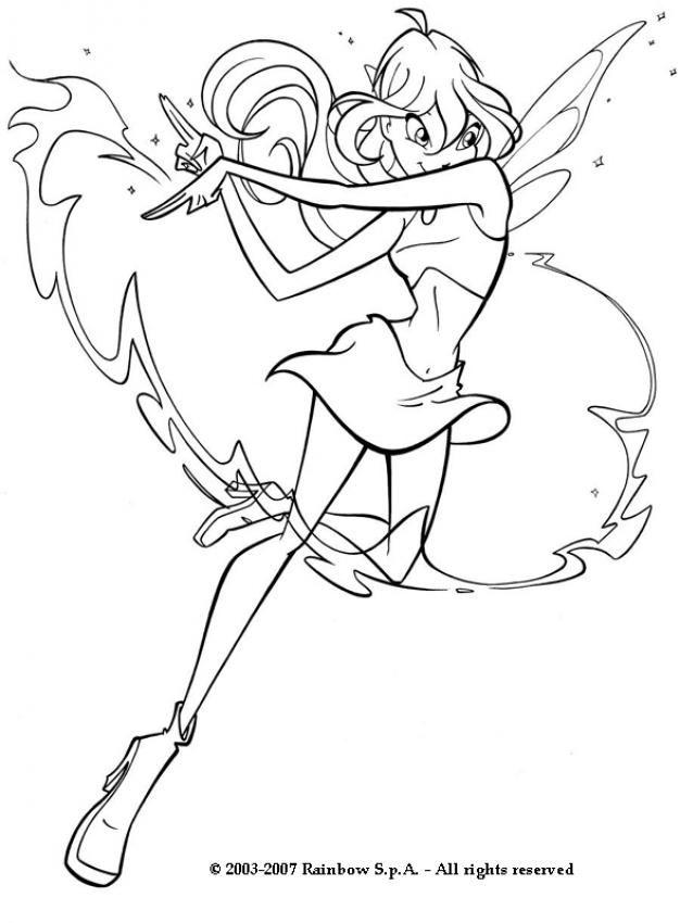 626x850 Bloom Having Magic Power Coloring Pages