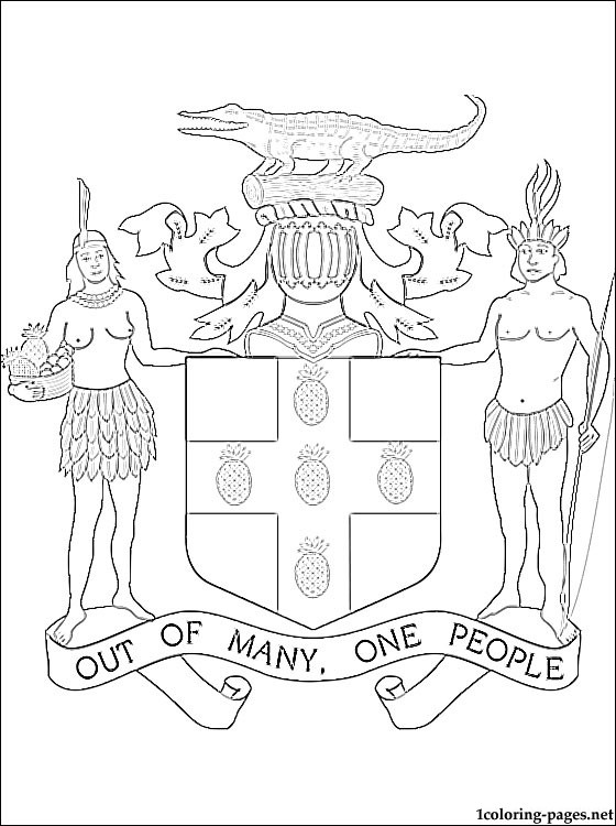 Jamaica Coat Of Arms Coloring Page Coloring Pages 560x750 Jamaica Coat Of Arms Coloring Page Coloring Pages