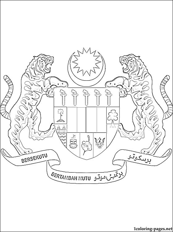 Malaysia Coat Of Arms Coloring Page Coloring Pages 560x750 Malaysia Coat Of Arms Coloring Page Coloring Pages