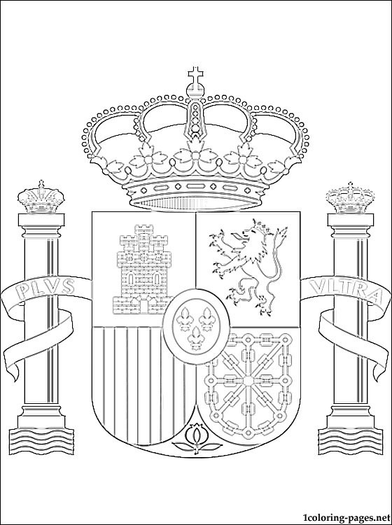 Spain Coat Of Arms Coloring Page 560x750 Spain Coat Of Arms Coloring Page