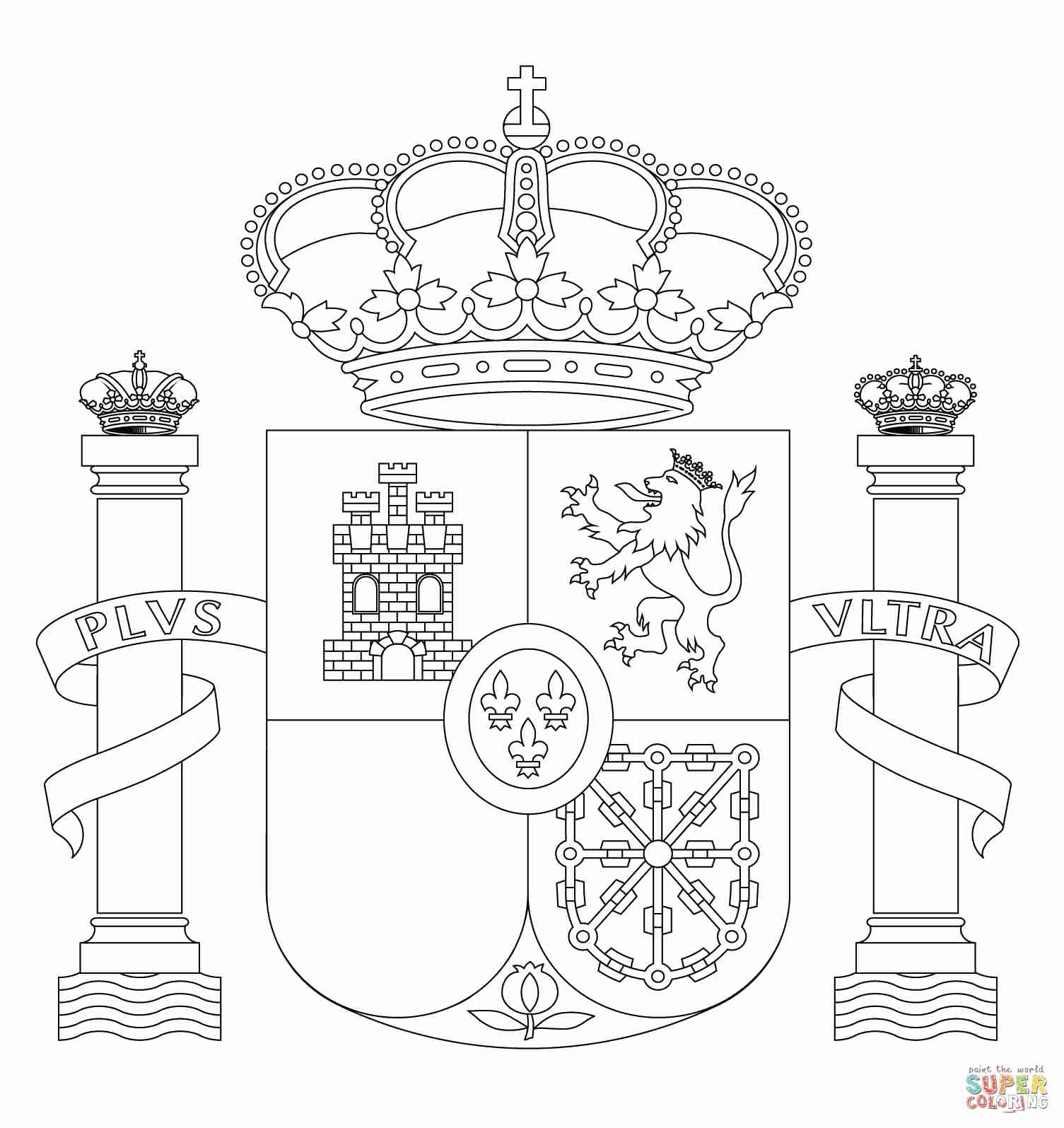 Spain Coat Of Arms Coloring Page Free Printable Pages Showy Flag 1505x1595 Spain Coat Of Arms Coloring Page Free Printable Pages Showy Flag