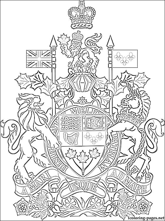 Canada Coat Of Arms Coloring Page Coloring Pages 560x750 Canada Coat Of Arms Coloring Page Coloring Pages
