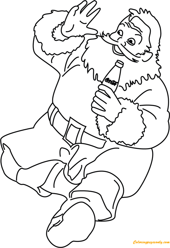 Santa Enjoying Drink Coca Cola Coloring Page 549x800 Santa Enjoying Drink Coca Cola Coloring Page