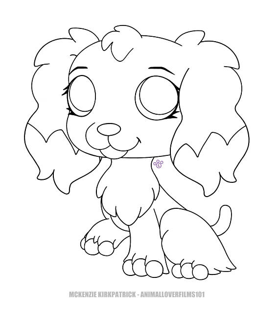 Lps Cocker Spaniel Coloring Page 570x659 Lps Cocker Spaniel Coloring Page