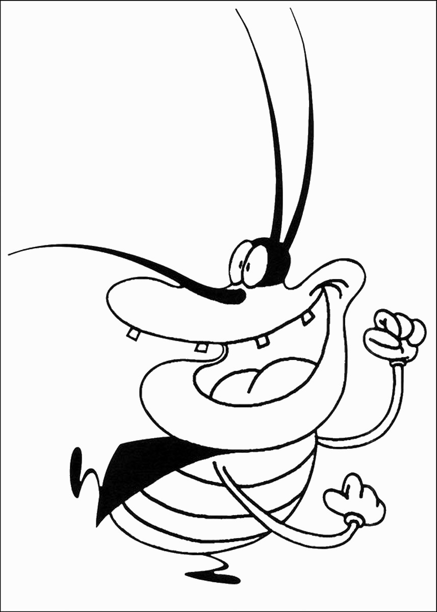 Oggy And The Cockroaches Coloring Pages 857x1200 Oggy And The Cockroaches Coloring Pages