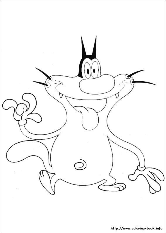 Oggy And The Cockroaches Coloring Picture 567x794 Oggy And The Cockroaches Coloring Picture