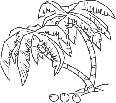 394x350 Palm Tree Coloring Pages Coconut Palm Coloring Page.jpg