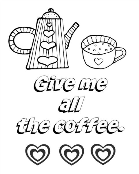 480x600 All About Coffee Adult Coloring Pages