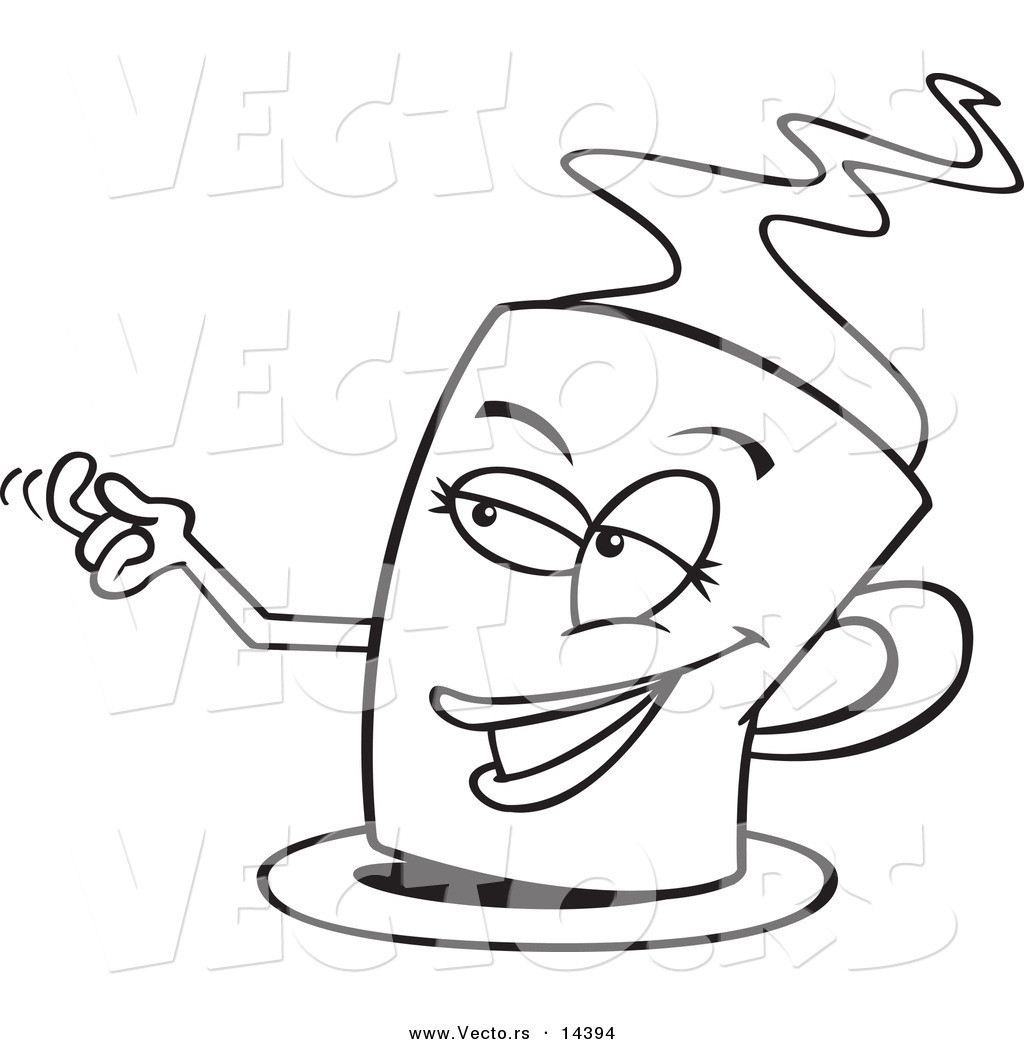 Vector Of A Cartoon Temptress Cup Coffee Coloring Page Outline 1024x1044 Vector Of A Cartoon Temptress Cup Coffee Coloring Page Outline