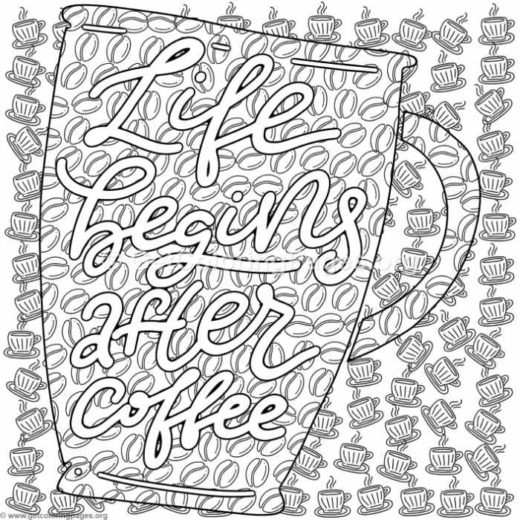 Coffee Coloring Pages Printable 520x520 Coffee Coloring Pages Printable