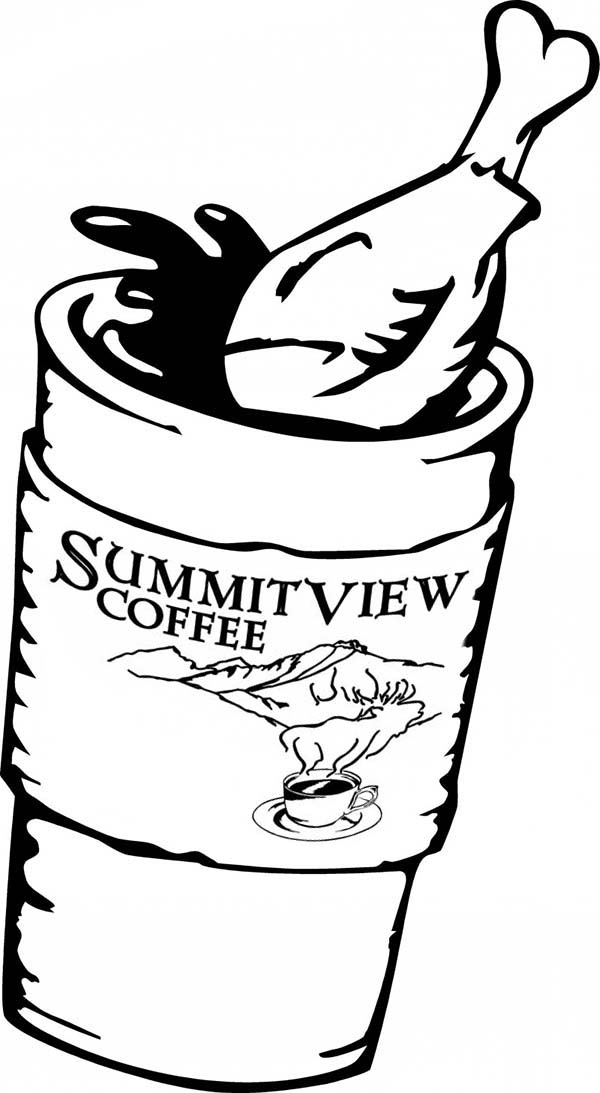 Drumstick Fried Chicken Falling Into Coffee Cup Coloring Pages 600x1093 Drumstick Fried Chicken Falling Into Coffee Cup Coloring Pages
