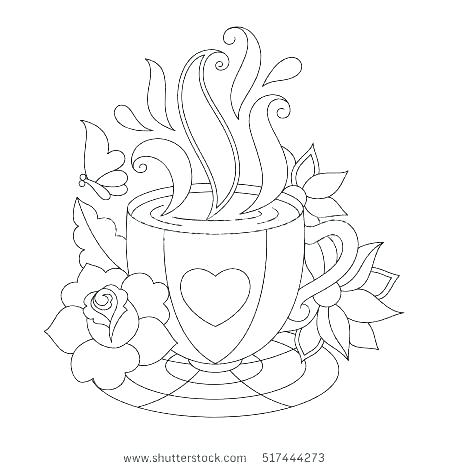 Tea Cup Coloring Page Printable Tea Cups Coloring Pages Awesome 450x470 Tea Cup Coloring Page Printable Tea Cups Coloring Pages Awesome
