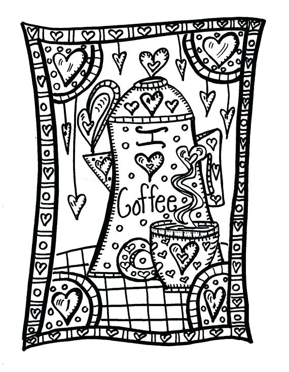 570x733 Coffee Coloring Pages Coffee Shop Coloring Pages Blocktradex.club