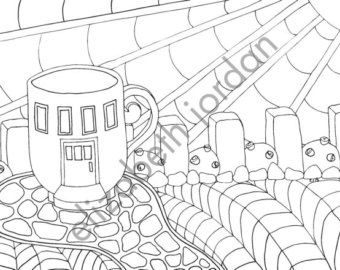 340x270 Coffee Coloring Page Etsy