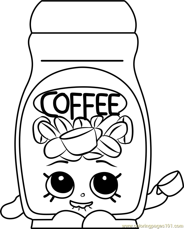 641x800 Toffy Coffee Shopkins Coloring Page