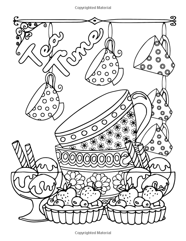 600x776 Amazonsmile Coffee, Tea Amp Sweets Adult Coloring Book Including