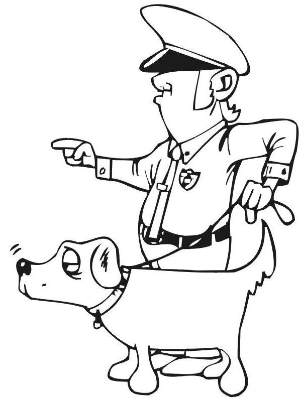 595x795 Pictures Policeman And Dog Coloring Pages College Coloring Book