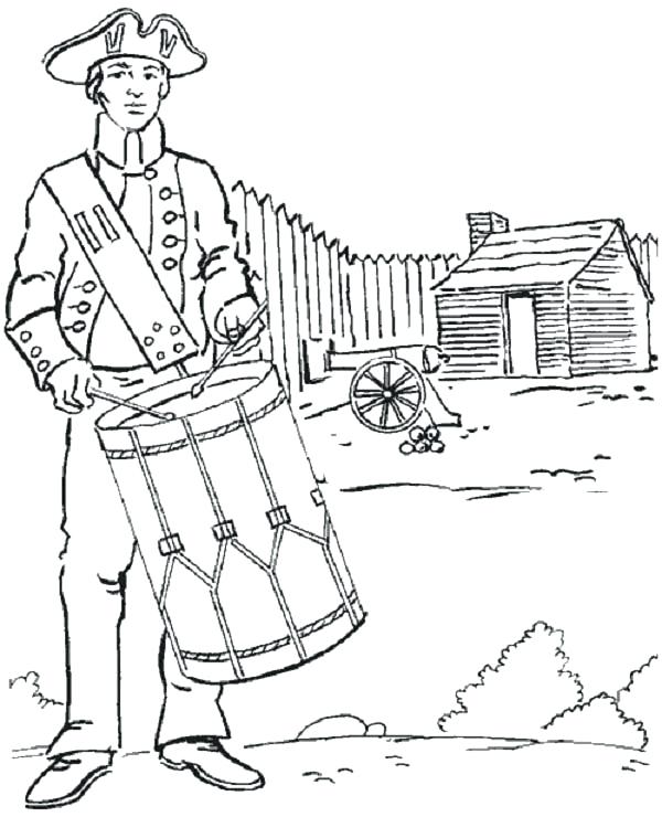 600x740 Colonial Soldier Coloring Page American Revolution Coloring Pages