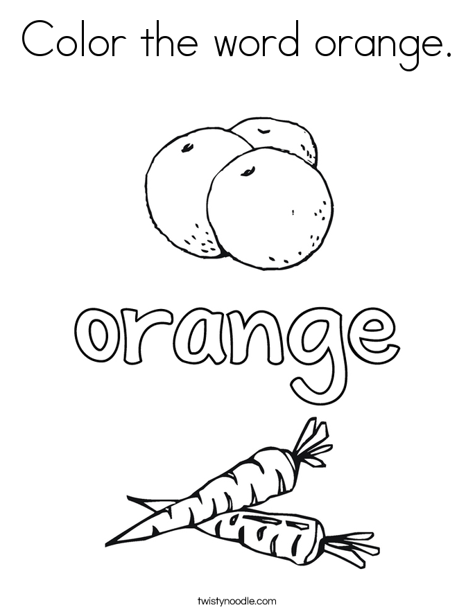 685x886 Color The Word Orange Coloring Page