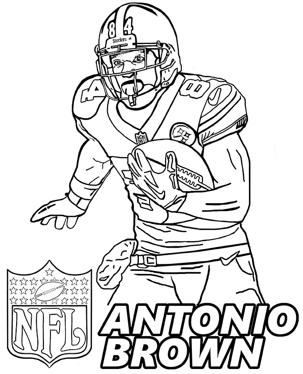 600x740 Antonio Brown Top Nfl Player Portrait To Color For Free