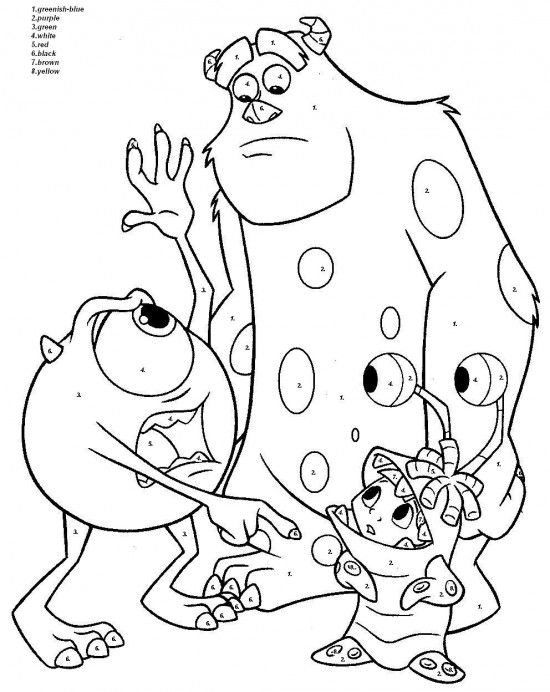 Color By Number Coloring Page Disney Color Number Coloring Pages 550x692 Color By Number Coloring Page Disney Color Number Coloring Pages