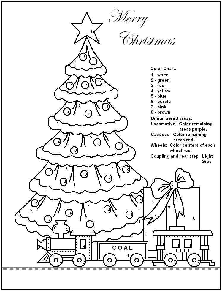 Free Printable Christmas Color By Number Pages 748x980 Free Printable Christmas Color By Number Pages