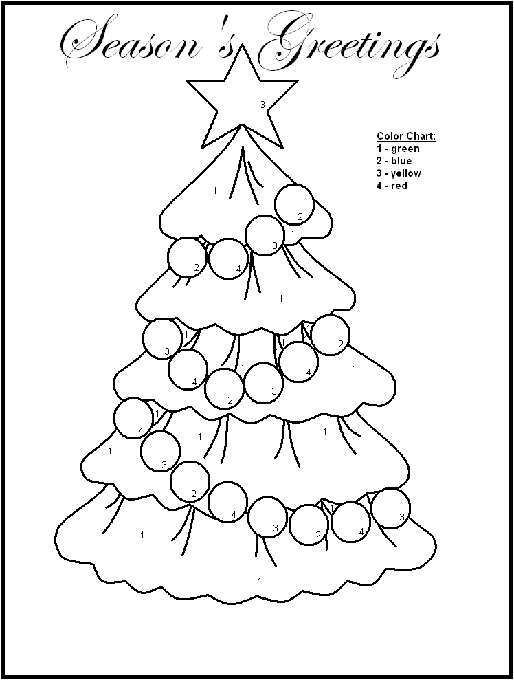 Christmas Color By Number Coloring Pages 748x989 Christmas Color By Number Coloring Pages