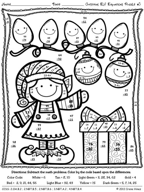 Christmas Math Coloring Pages 500x667 Christmas Math Coloring Pages