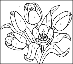 256x226 Flowers Coloring Pages