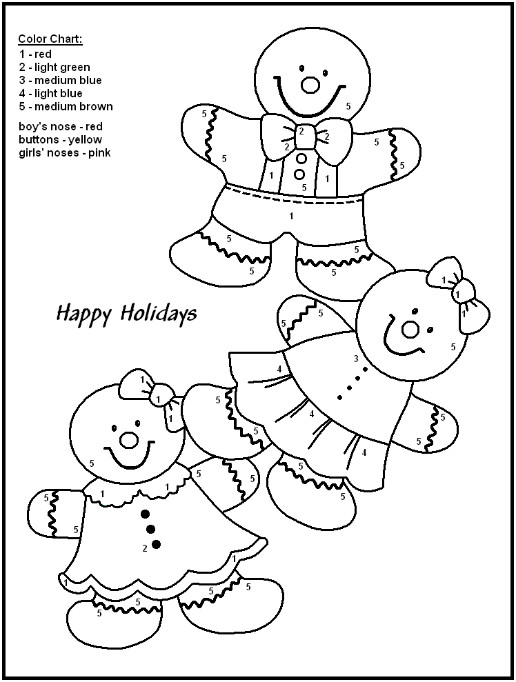 748x989 Christmas Color By Number Coloring Pages