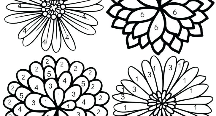 Printable color by numbers flowers - avatarbasta