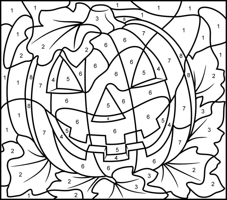Color By Number Halloween Coloring Pages at GetColorings.com | Free ...