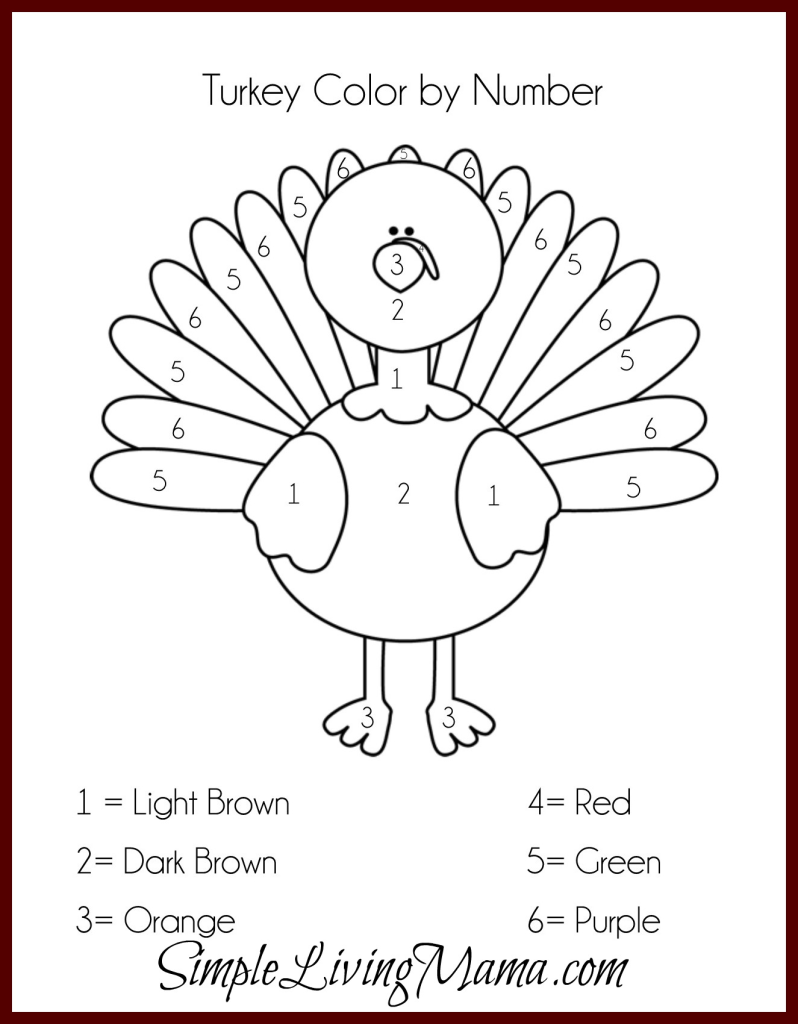 Thanksgiving Activities For Kids + Free Printable Color By Number 798x1024 Thanksgiving Activities For Kids + Free Printable Color By Number