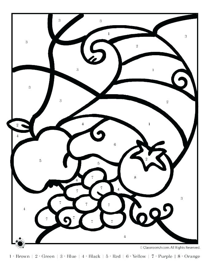 Thanksgiving Color By Number 680x880 Thanksgiving Color By Number