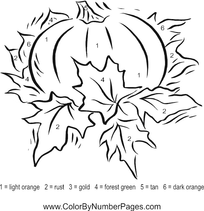 Fall Color By Number Printable Color Number Coloring Pages 700x727 Fall Color By Number Printable Color Number Coloring Pages