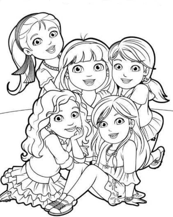 Kids N 6 Coloring Pages Of Dora And Friends 592x745 Kids N 6 Coloring Pages Of Dora And Friends