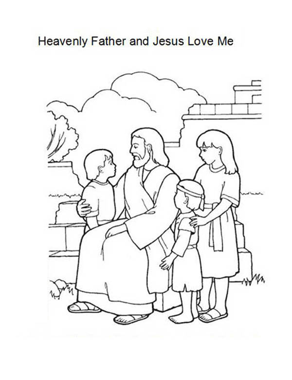 Heavenly Father And Jesus Love Me Coloring Page Color Luna 600x779 Heavenly Father And Jesus Love Me Coloring Page Color Luna
