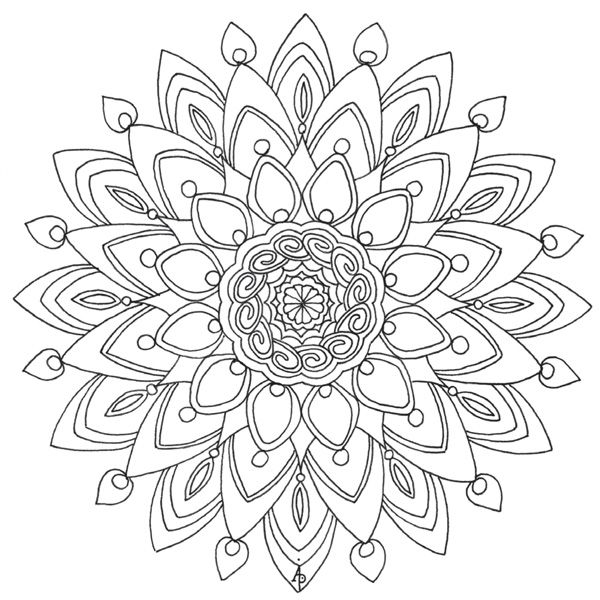 Calming Art Therapy Coloring Pages 600x600 Calming Art Therapy Coloring Pages