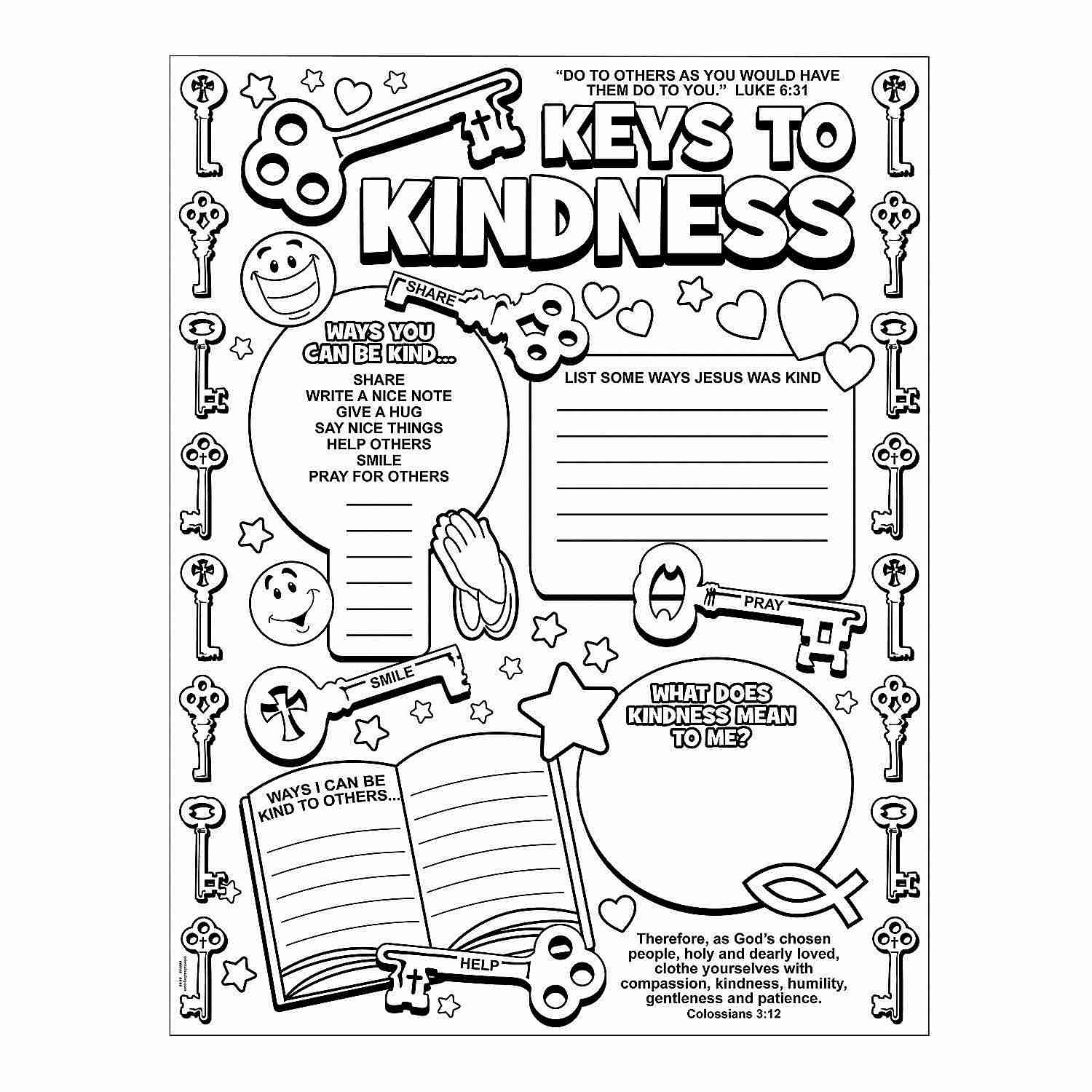 1500x1500 Color Your Own Key To Kindness Posters Orientaltrading Com