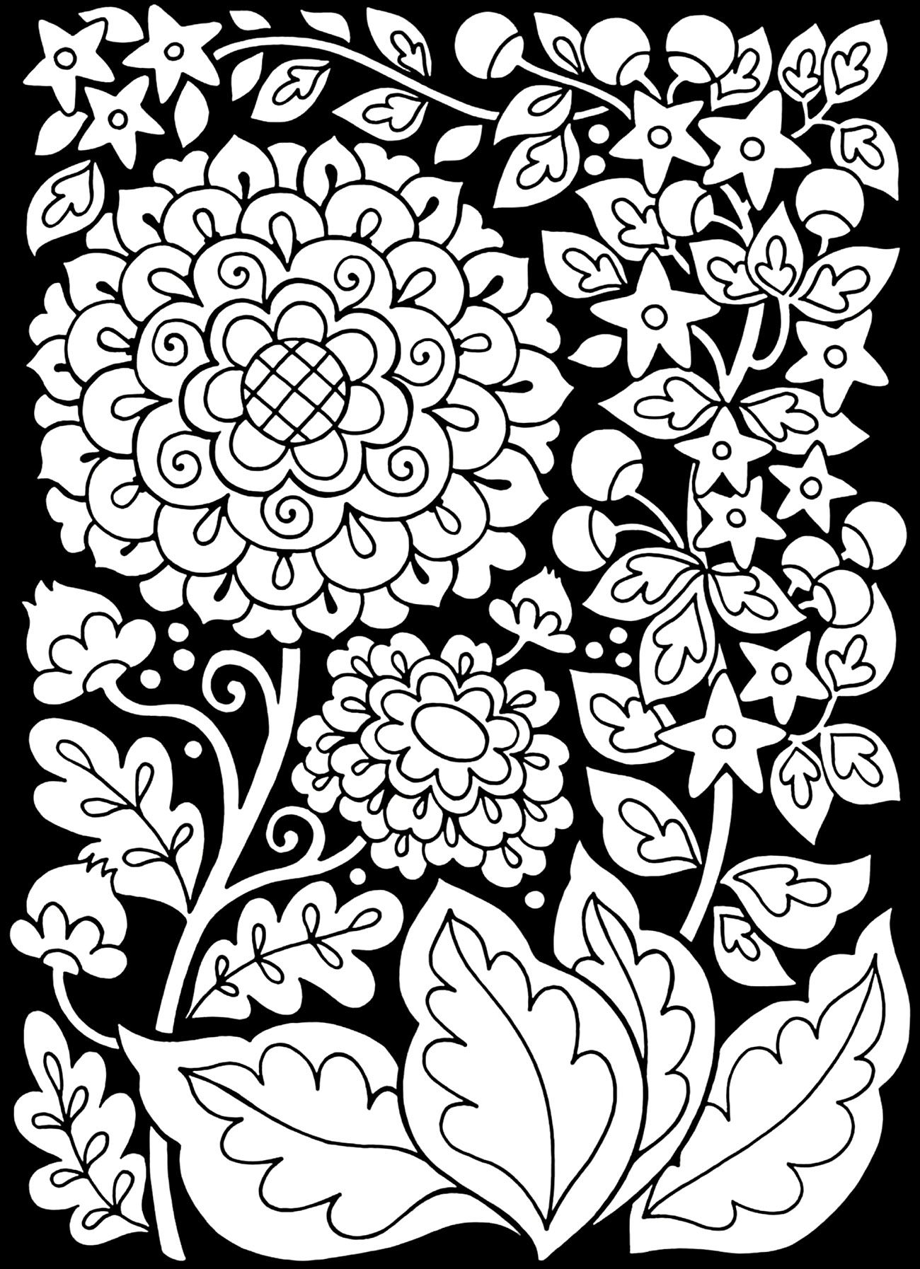 To Print This Free Coloring Page Adult Flowers Black 1300x1794 To Print This Free Coloring Page Adult Flowers Black